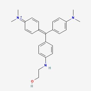 molecular formula C25H30N3O+ B12808191 Methylium, bis[4-(dimethylamino)phenyl][4-[(2-hydroxyethyl)amino]phenyl]- CAS No. 71173-64-3