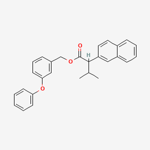 molecular formula C28H26O3 B12808255 m-Phenoxybenzyl-alpha-isopropyl-2-naphthalinacetate CAS No. 64497-82-1