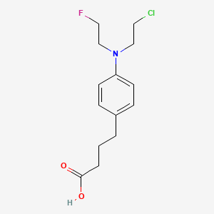 molecular formula C14H19ClFNO2 B12808256 4-[4-[2-chloroethyl(2-fluoroethyl)amino]phenyl]butanoic acid CAS No. 4092-85-7