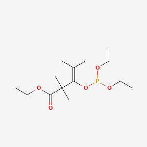 molecular formula C14H27O5P B12808278 Ethyl 3-((diethoxyphosphino)oxy)-2,2,4-trimethyl-3-pentenoate CAS No. 14261-50-8