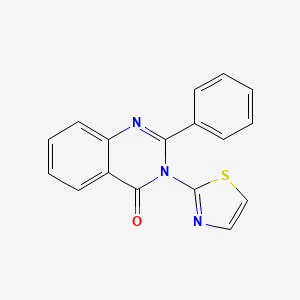 molecular formula C17H11N3OS B12808304 2-Phenyl-3-(1,3-thiazol-2-yl)-4(3H)-quinazolinone CAS No. 76244-46-7