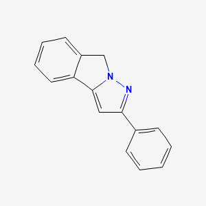 molecular formula C16H12N2 B12808322 8H-Pyrazolo(5,1-a)isoindole, 2-phenyl- CAS No. 61001-42-1