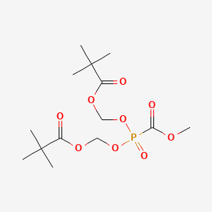 molecular formula C14H25O9P B12808387 Bis(tert-butyloxymethoxy)oxophosphinocarboxylic acid, methyl ester CAS No. 157977-95-2