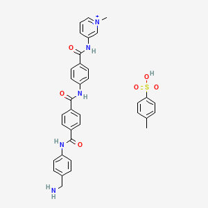 1-N-[4-(aminomethyl)phenyl]-4-N-[4-[(1-methylpyridin-1-ium-3-yl)carbamoyl]phenyl]benzene-1,4-dicarboxamide;4-methylbenzenesulfonic acid