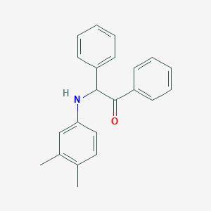 molecular formula C22H21NO B12808421 2-(3,4-Dimethylanilino)-1,2-diphenylethanone CAS No. 38829-51-5