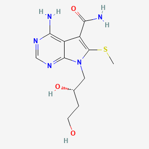 7H-Pyrrolo(2,3-d)pyrimidine-5-carboxamide, 4-amino-7-(2,4-dihydroxybutyl)-6-(methylthio)-, (S)-