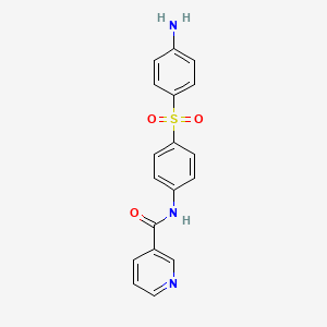 molecular formula C18H15N3O3S B12808445 p-Sulfanilylnicotinanilide CAS No. 7252-04-2