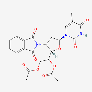 2,4(1H,3H)-Pyrimidinedione, 1-(5,6-di-O-acetyl-2,3-dideoxy-3-(1,3-dihydro-1,3-dioxo-2H-isoindol-2-yl)-alpha-D-arabino-hexofuranosyl)-5-methyl-