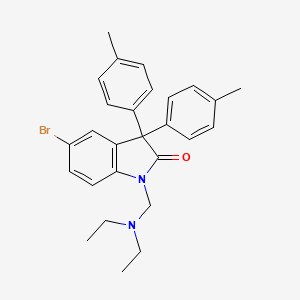 2-INDOLINONE, 5-BROMO-1-(DIETHYLAMINOMETHYL)-3,3-DI-p-TOLYL-