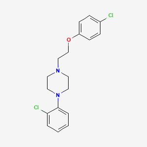 molecular formula C18H20Cl2N2O B12808617 Piperazine, 1-(2-(p-chlorophenoxy)ethyl)-4-(o-chlorophenyl)- CAS No. 2032-52-2