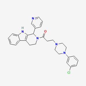 1H-Pyrido(3,4-b)indole, 2,3,4,9-tetrahydro-2-(3-(4-(3-chlorophenyl)-1-piperazinyl)-1-oxopropyl)-1-(3-pyridinyl)-