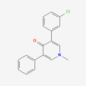 molecular formula C18H14ClNO B12808718 Pyridin-4-one, 3-(3-chlorophenyl)-1-methyl-5-phenyl- CAS No. 59757-01-6