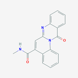 molecular formula C18H13N3O2 B12808813 N-Methyl-12-oxo-12H-quino[2,1-b]quinazoline-5-carboxamide CAS No. 137522-65-7