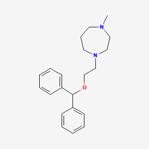 molecular formula C21H28N2O B12808819 1H-1,4-Diazepine, hexahydro-1-(2-(diphenylmethoxy)ethyl)-4-methyl- CAS No. 75842-91-0