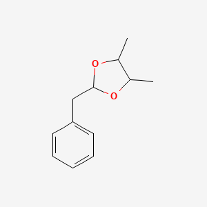 molecular formula C12H16O2 B12808872 2-Benzyl-4,5-dimethyl-1,3-dioxolane CAS No. 5468-06-4