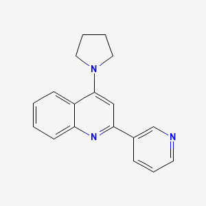 Quinoline, 2-(3-pyridinyl)-4-(1-pyrrolidinyl)-