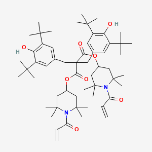 Propanedioic acid, bis[[3,5-bis(1,1-dimethylethyl)-4-hydroxyphenyl]methyl]-, bis[2,2,6,6-tetramethyl-1-(1-oxo-2-propenyl)-4-piperidinyl] ester