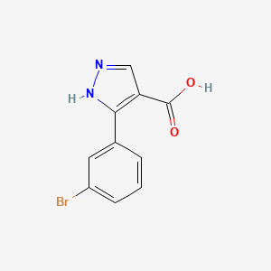 molecular formula C10H7BrN2O2 B1280896 3-(3-溴苯基)-1H-吡唑-4-羧酸 CAS No. 879996-70-0