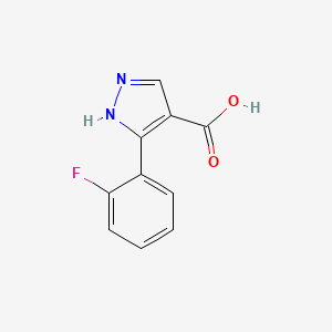 molecular formula C10H7FN2O2 B1280897 3-(2-Fluorophenyl)-1H-pyrazole-4-carboxylic acid CAS No. 879996-73-3