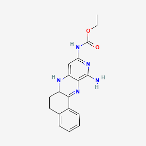 molecular formula C18H19N5O2 B12808995 Ethyl 11-amino-5,6,6a,7-tetrahydrobenzo(f)pyrido(4,3-b)quinoxalin-9-ylcarbamate CAS No. 87607-24-7