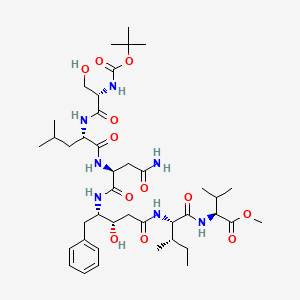 L-Valine, N-(N-(2,4,5-trideoxy-4-((N2-(N-(N-((1,1-dimethylethoxy)carbonyl)-L-seryl)-L-leucyl)-L-asparaginyl)amino)-5-phenyl-L-threo-pentonoyl)-L-isoleucyl)-, methyl ester