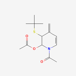 1-Acetyl-3-(tert-butylthio)-4-methylene-1,2,3,4-tetrahydro-2-pyridinyl acetate