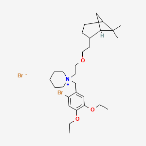 molecular formula C29H47Br2NO3 B12809010 Piperidinium, 1-(2-bromo-4,5-diethoxy)benzyl-1-(2-(2-(6,6-dimethyl-2-norpinyl)ethoxy)ethyl)-, bromide CAS No. 35690-13-2