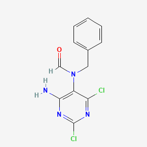 molecular formula C12H10Cl2N4O B12809070 N-(4-amino-2,6-dichloropyrimidin-5-yl)-N-benzylformamide CAS No. 91962-06-0