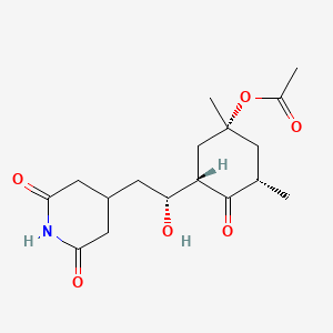 molecular formula C17H25NO6 B12809114 Acetoxycycloheximide CAS No. 62362-65-6