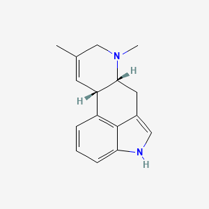 molecular formula C16H18N2 B12809118 Ergoline, 8,9-didehydro-6,8-dimethyl-, (10beta)- CAS No. 82597-81-7