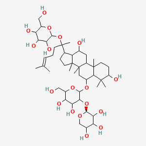 2-[2-[6-[4,5-dihydroxy-6-(hydroxymethyl)-3-[(2S)-3,4,5-trihydroxyoxan-2-yl]oxyoxan-2-yl]oxy-3,12-dihydroxy-4,4,8,10,14-pentamethyl-2,3,5,6,7,9,11,12,13,15,16,17-dodecahydro-1H-cyclopenta[a]phenanthren-17-yl]-6-methylhept-5-en-2-yl]oxy-6-(hydroxymethyl)oxane-3,4,5-triol