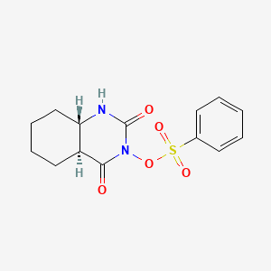 molecular formula C14H16N2O5S B12809137 (4aS,8aS)-3-((Phenylsulfonyl)oxy)hexahydroquinazoline-2,4(1H,3H)-dione CAS No. 6341-50-0