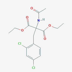 molecular formula C16H19Cl2NO5 B12809155 Diethyl acetamido[(2,4-dichlorophenyl)methyl]propanedioate CAS No. 5472-72-0