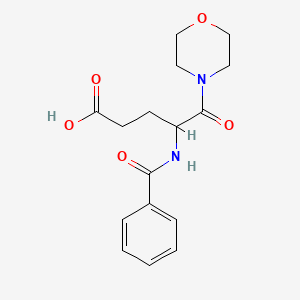 molecular formula C16H20N2O5 B12809174 DL-gamma-Benzamido-delta-oxo-4-morpholinevaleric acid CAS No. 6460-75-9