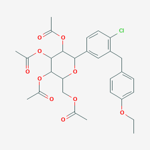 molecular formula C29H33ClO10 B12809193 Anhydro-1-C-[4-chloro-3-[(4-ethoxyphenyl)methyl]phenyl]-D-glucitol tetraacetate 