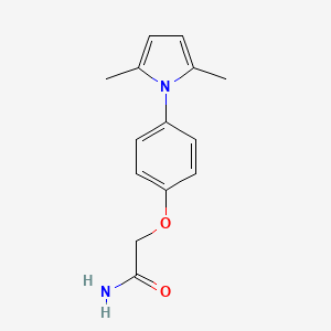 molecular formula C14H16N2O2 B12809208 Acetamide, 2-(p-(2,5-dimethyl-1-pyrrolyl)phenoxy)- CAS No. 92215-75-3