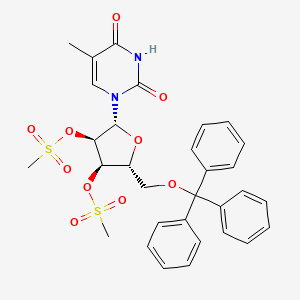 1-(2,3-Di-O-mesyl-5-O-trityl-beta-D-ribofuranosyl)thymine