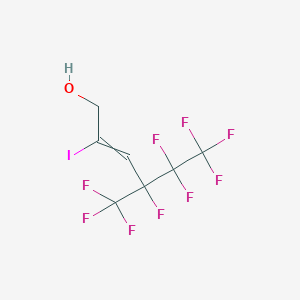 molecular formula C7H4F9IO B12809237 4,5,5,6,6,6-Hexafluoro-2-iodo-4-(trifluoromethyl)hex-2-en-1-ol 