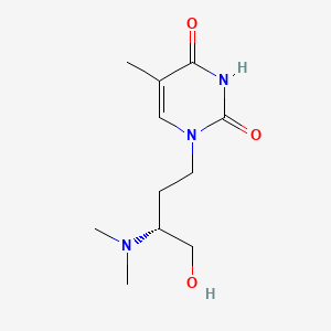 molecular formula C11H19N3O3 B12809269 3-Dimethylamino-4-hydroxybutylthymine CAS No. 131652-64-7