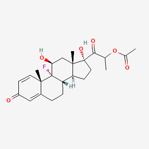 Androsta-1,4-dien-3-one, 9-fluoro-11beta,17alpha-lactoyl-, acetate