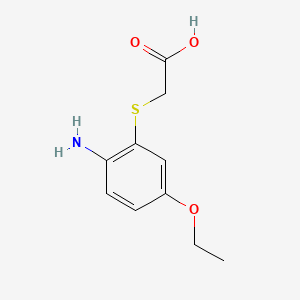 molecular formula C10H13NO3S B12809314 [(2-Amino-5-ethoxyphenyl)sulfanyl]acetic acid CAS No. 6625-71-4