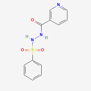 molecular formula C12H11N3O3S B12809326 N'-Benzenesulphono-N-nicotinohydrazide CAS No. 5433-39-6