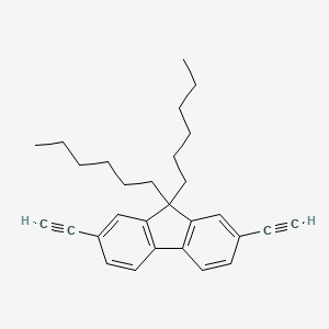 molecular formula C29H34 B12809331 2,7-Diethynyl-9,9-dihexylfluorene 