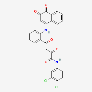 N-(3,4-dichlorophenyl)-4-(2-((3,4-dioxo-3,4-dihydronaphthalen-1-yl)amino)phenyl)-2,4-dioxobutanamide