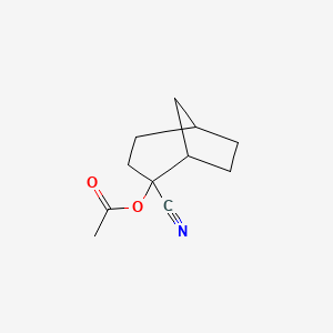 molecular formula C11H15NO2 B12809351 2-Cyanobicyclo[3.2.1]oct-2-yl acetate CAS No. 1202-82-0