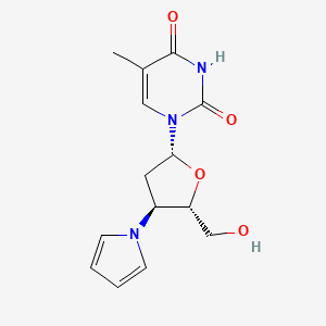 molecular formula C14H17N3O4 B12809389 3'-Deoxy-3'-pyrrolthymidine CAS No. 124355-24-4