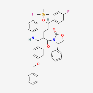 3-[2-[(4-Fluoroanilino)-(4-phenylmethoxyphenyl)methyl]-5-(4-fluorophenyl)-5-trimethylsilyloxypentanoyl]-4-phenyl-1,3-oxazolidin-2-one