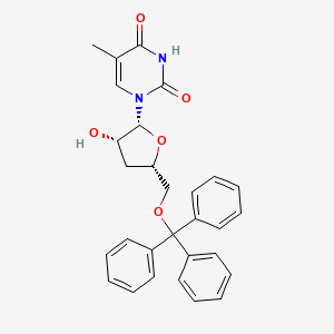 molecular formula C29H28N2O5 B12809474 1-(3-Deoxy-5-O-trityl-beta-D-threo-pentofuranosyl)thymine CAS No. 122857-57-2