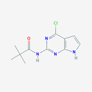 molecular formula C11H13ClN4O B128095 N-(4-氯-7H-吡咯并[2,3-d]嘧啶-2-基)-2,2-二甲基丙酰胺 CAS No. 149765-15-1