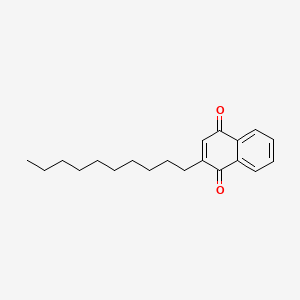 molecular formula C20H26O2 B12809535 1,4-Naphthalenedione, 2-decyl- CAS No. 41245-48-1